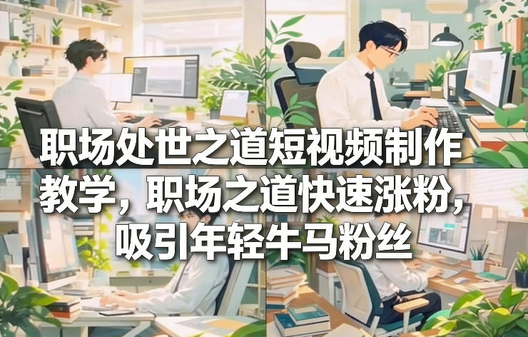 职场处世之道短视频制作教学，职场之道快速涨粉，吸引年轻牛马粉丝-木子聊项目