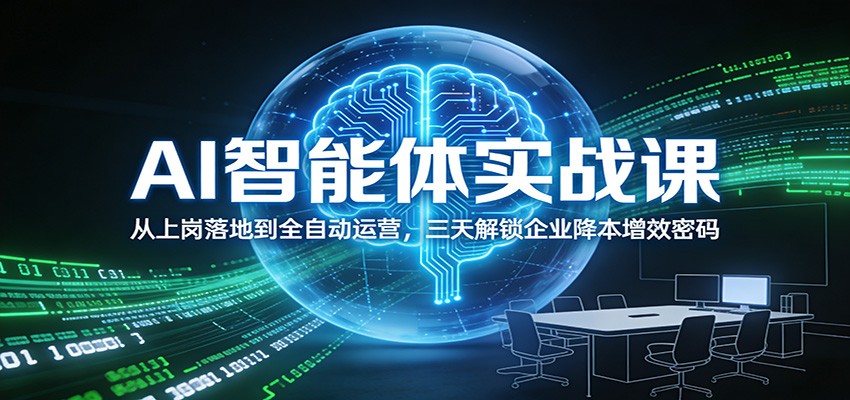 AI智能体实战课：从上岗落地到全自动运营，三天解锁企业降本增效密码-木子聊项目