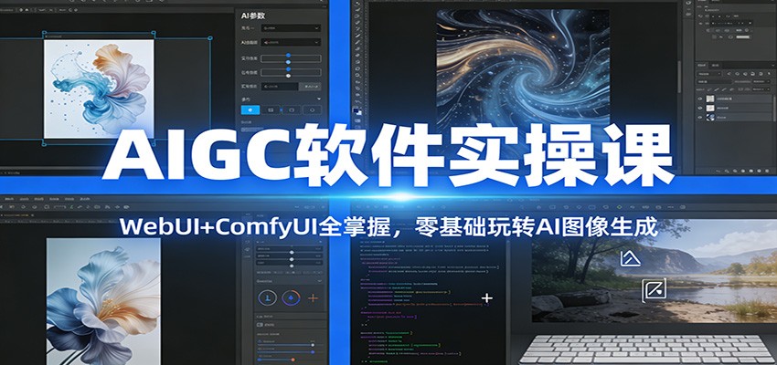 AIGC软件实操课：WebUI+ComfyUI全掌握，零基础玩转AI图像生成-木子聊项目