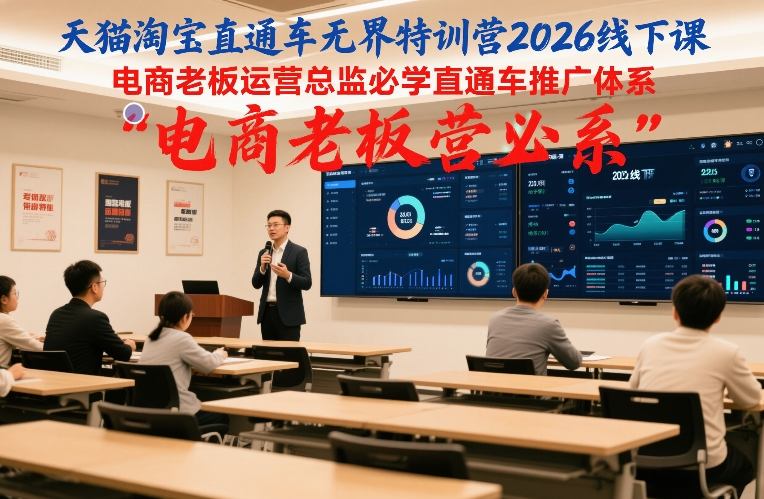 天猫淘宝直通车无界特训营2026线下课，电商老板运营总监必学直通车推广体系-木子聊项目