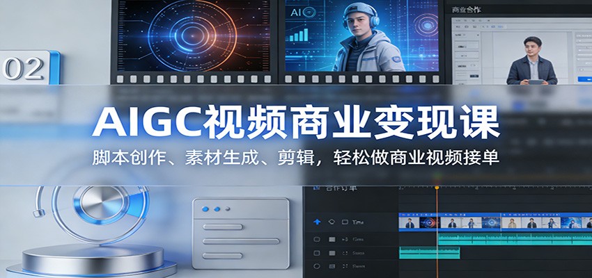 AIGC视频商业变现课：脚本创作、素材生成、剪辑，轻松做商业视频接单-木子聊项目
