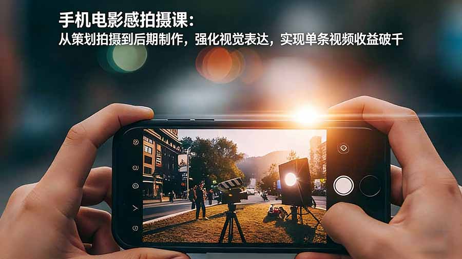 手机电影感拍摄课：从策划拍摄到后期制作，强化视觉表达，实现单条视频收益破千-木子聊项目
