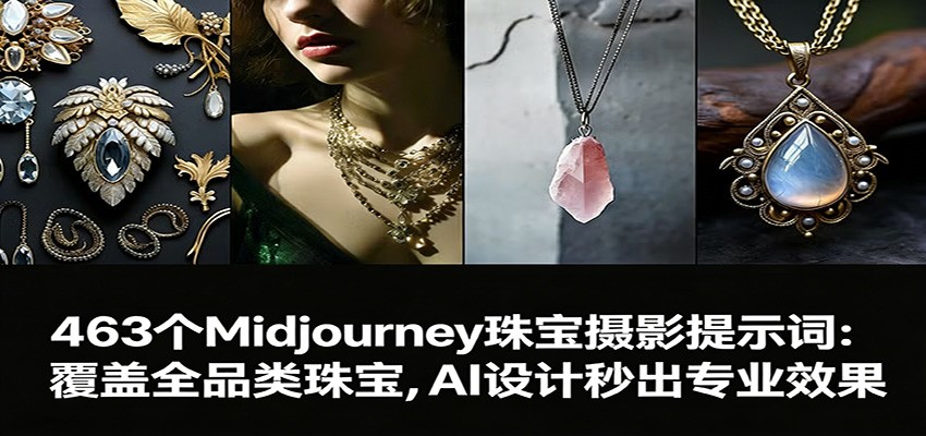 463个Midjourney珠宝摄影提示词：覆盖全品类珠宝，AI设计秒出专业效果-木子聊项目