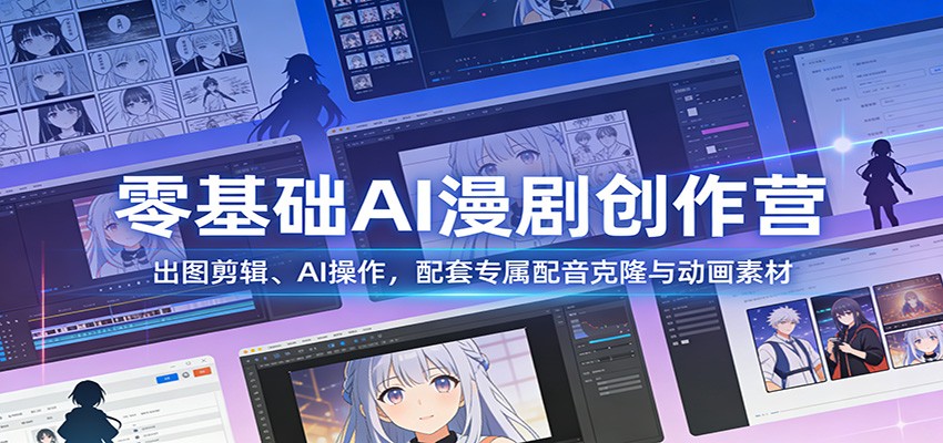 零基础AI漫剧创作营：出图剪辑、AI操作，配套专属配音克隆与动画素材-木子聊项目