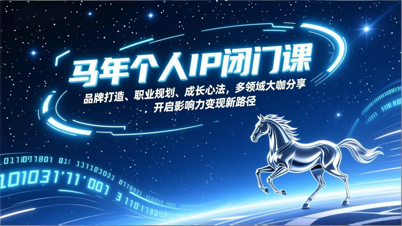 马年个人IP闭门课，品牌打造、职业规划、成长心法，多领域大咖分享，开启影响力变现新路径-木子聊项目