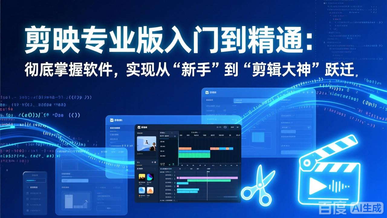 剪映专业版入门到精通：彻底掌握软件，实现从“新手”到“剪辑大神”跃迁-木子聊项目