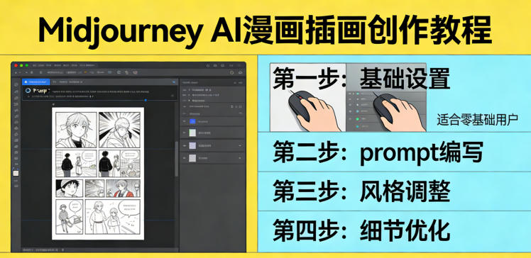 利用Midjourney AI人工智能轻松创作漫画插画教程，零基础创作完整漫画插画-木子聊项目