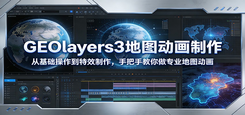 GEOlayers3地图动画制作：从基础操作到特效制作，手把手教你做专业地图动画-木子聊项目