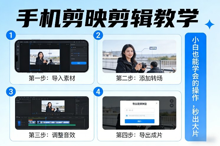 手机剪映剪辑教学，小白也能学会的操作，秒出大片-木子聊项目