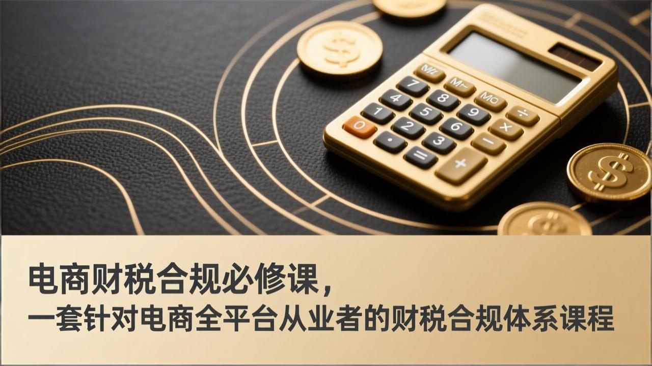 电商财税合规必修课，是一套针对电商全平台从业者的财税合规体系课程-木子聊项目