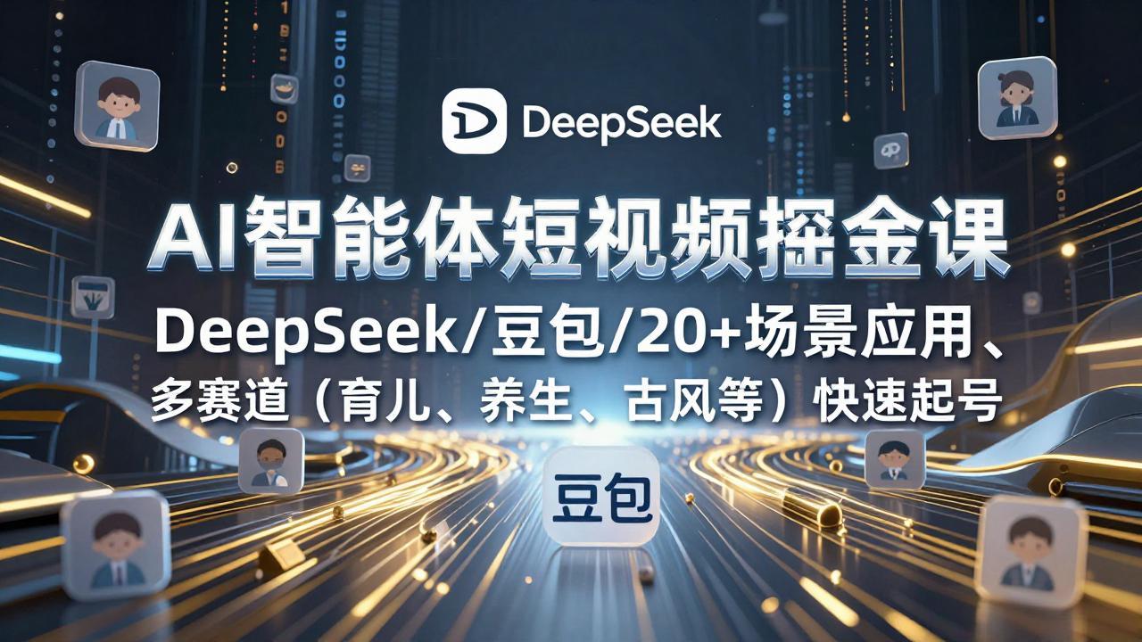 AI智能体短视频掘金课，DeepSeek/豆包/20+场景应用、多赛道(育儿、养生、古风等-木子聊项目