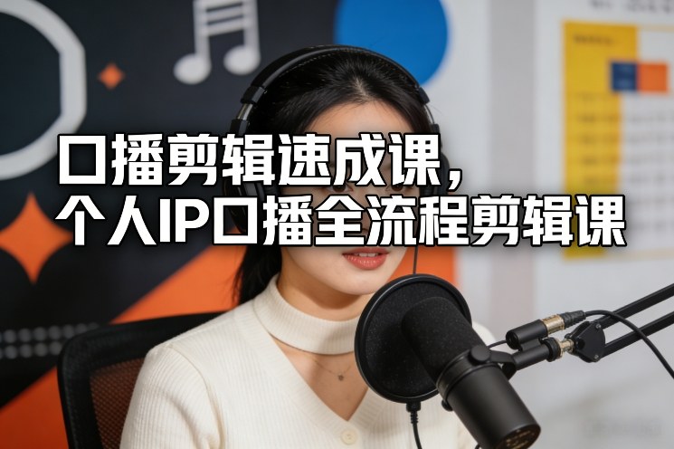 口播剪辑速成课，个人IP口播全流程剪辑课-木子聊项目