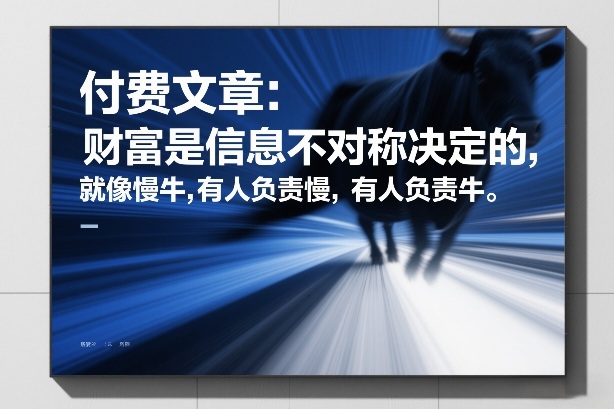 付费文章：财富是信息不对称决定的，就像慢牛，有人负责慢，有人负责牛-木子聊项目
