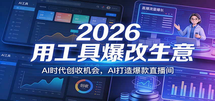 2026用工具爆改生意，AI时代创收机会，AI打造爆款直播间-木子聊项目