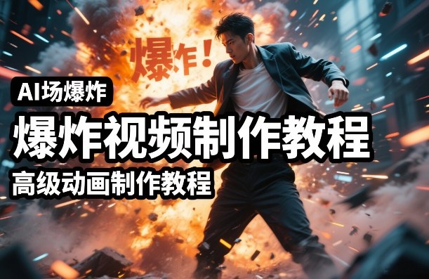 AI场景爆炸视频制作教程，利用人物实拍视频制作出高级的动画特效-木子聊项目
