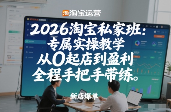 2026淘宝私家班：专属实操教学，从0起店到盈利，全程手把手带练(更新)-木子聊项目