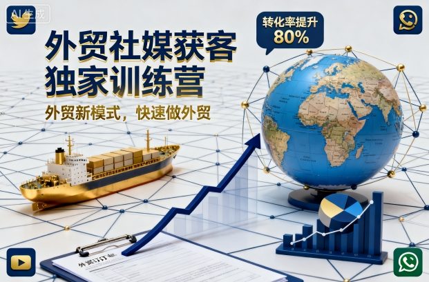 外贸社媒获客独家训练营，外贸新模式，快速做外贸(更新26年2月)-木子聊项目