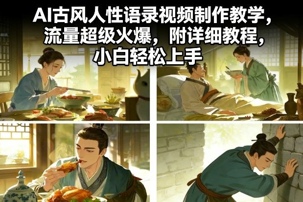 AI古风人性语录视频制作教学，流量超级火爆，附详细教程，小白轻松上手-木子聊项目