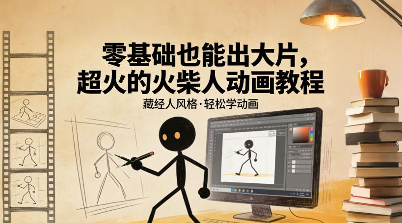 零基础也能出大片，超火的火柴人动画教程(藏经人风格)-木子聊项目