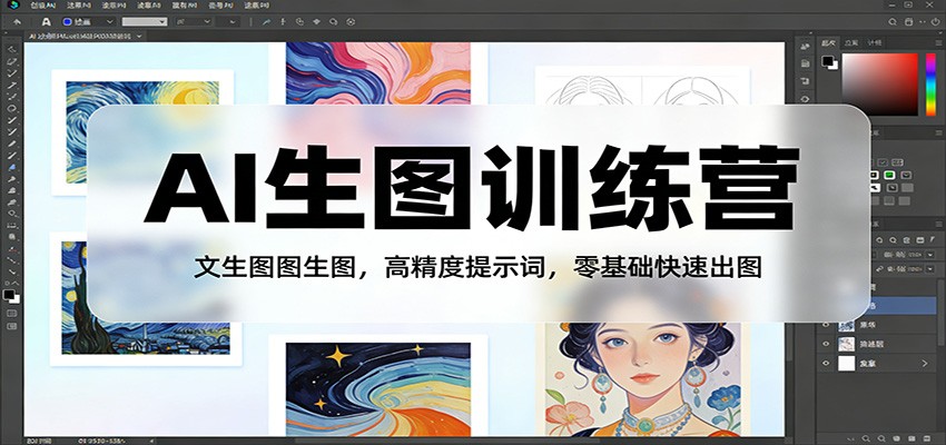 AI生图训练营：文生图图生图，高精度提示词，零基础快速出图-木子聊项目