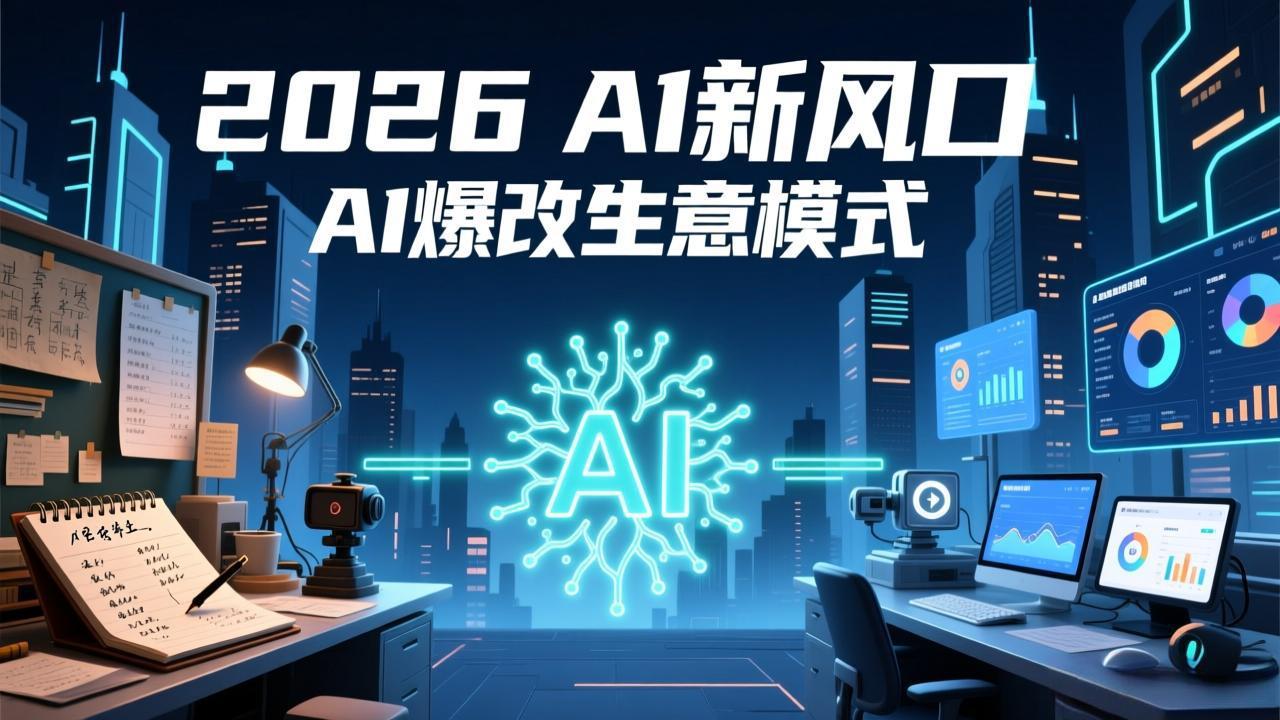 2026年AI创富新风口，用人工智能爆改你的生意模式，从短视频到直播全面降本增效抢占先机-木子聊项目