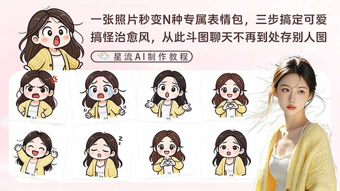 一张照片秒变N种专属表情包，三步搞定可爱搞怪治愈风，从此斗图聊天不再到处存别人图-木子聊项目
