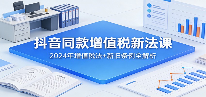 抖音同款增值税新法课：2024年增值税法+新旧条例全解析-木子聊项目