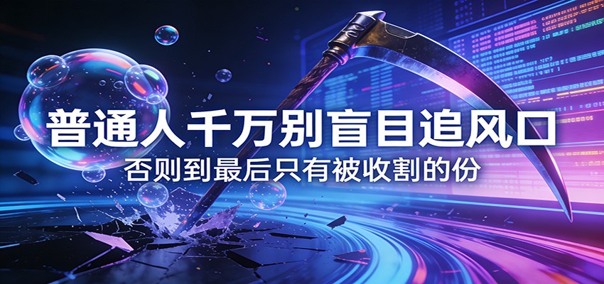 付费文章《通人千万别盲目追风口》否则到最后只有被收割的份-木子聊项目