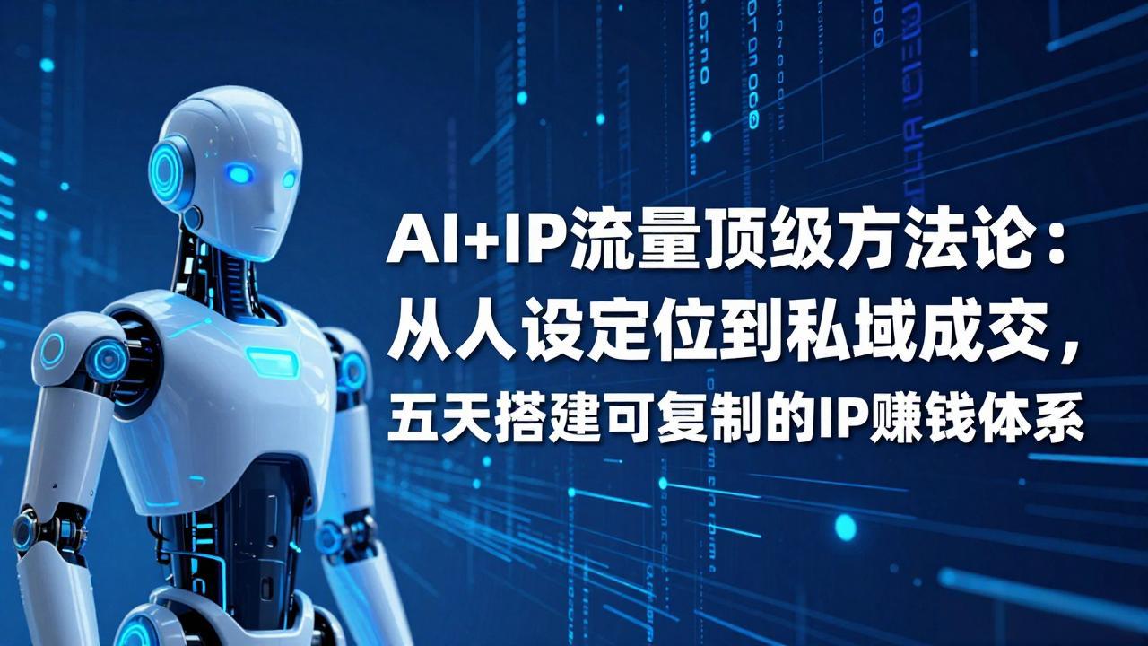 AI+IP顶级方法论：从人设定位到私域成交，五天搭建可复制的IP赚钱体系-木子聊项目