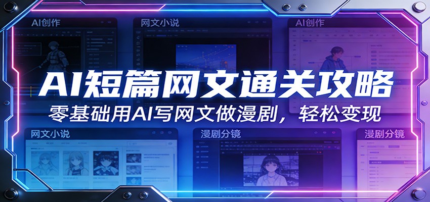 AI短篇网文通关攻略：零基础用AI写网文做漫剧，轻松变现-木子聊项目