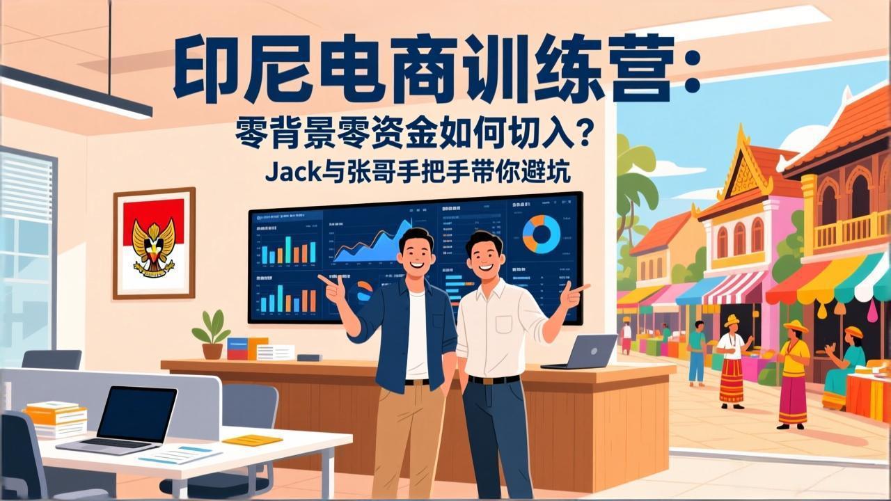 印尼电商训练营：零背景零资金如何切入？Jack与张哥手把手带你避坑-木子聊项目