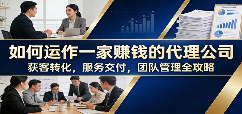 如何运作一家赚钱的代理公司：获客转化，服务交付，团队管理全攻略-木子聊项目