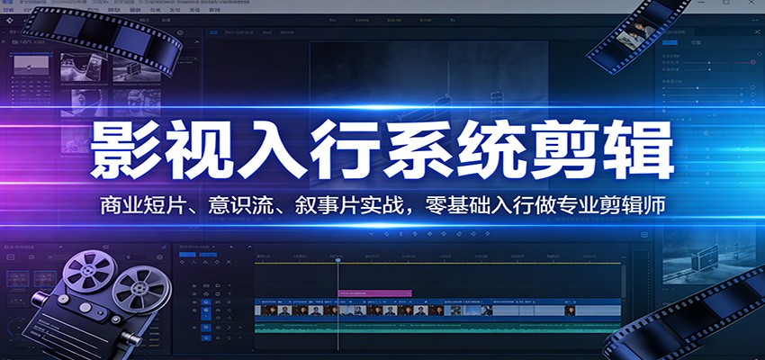影视系统剪辑，商业短片、意识流、叙事片实战，零基础入行做专业剪辑师-木子聊项目