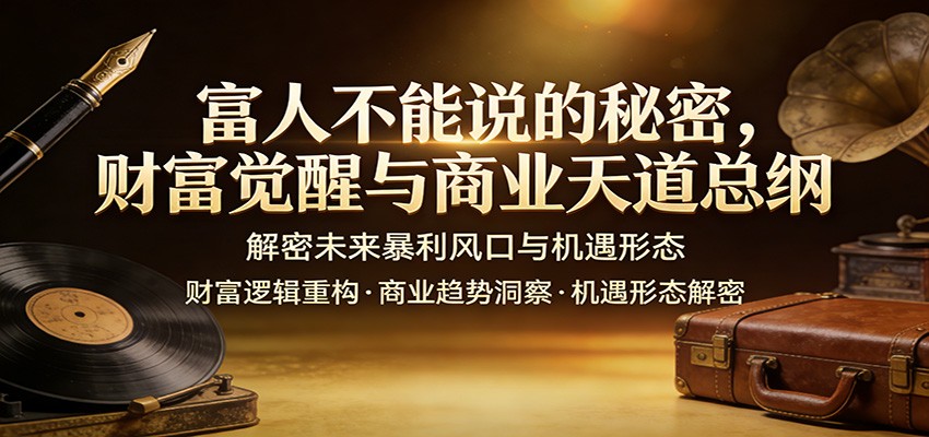 富人不能说的秘密，财富觉醒与商业天道总纲，解密未来暴利风口与机遇形态-木子聊项目