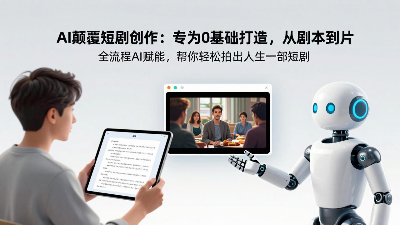 AI颠覆短剧创作：专为0基础打造，从剧本到成片全流程AI赋能，帮你轻松拍出人生第一部短剧-木子聊项目