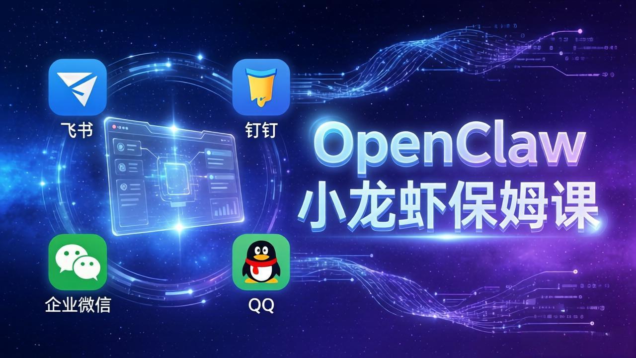 OpenClaw小龙虾保姆课： Windows/macOS/Linux/Docker全系统安装，飞书+钉钉+企业微信+QQ 全接入-木子聊项目