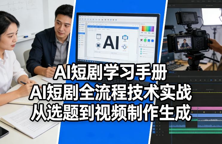 AI短剧学习手册，AI短剧全流程技术实战，从选题到视频制作生成-木子聊项目