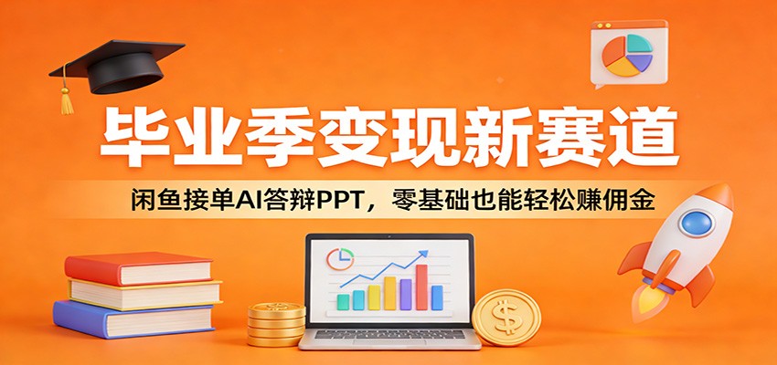 毕业季变现新赛道：闲鱼接单AI答辩PPT，零基础也能轻松赚佣金-木子聊项目
