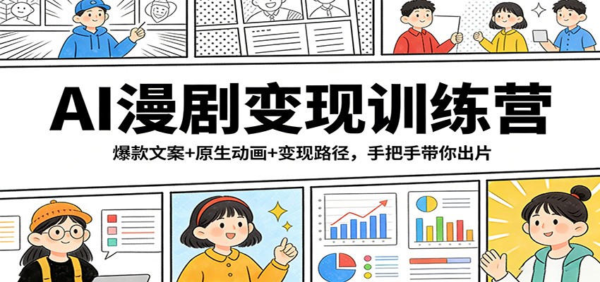 AI漫剧变现训练营：爆款文案+原生动画+变现路径，手把手带你出片-木子聊项目
