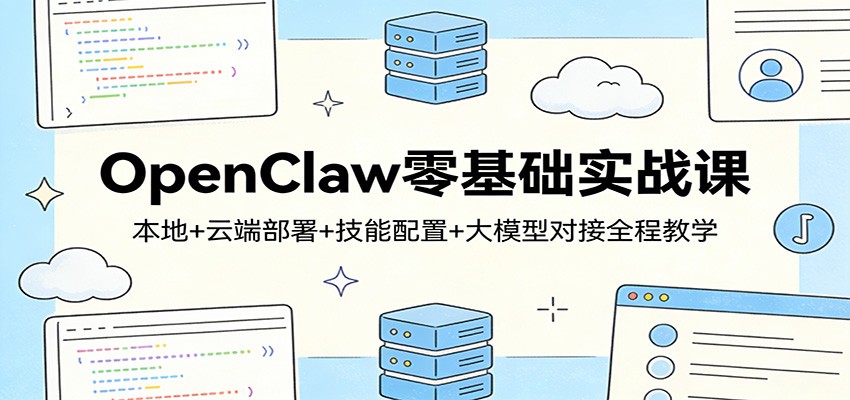 OpenClaw零基础实战课：本地+云端部署+技能配置+大模型对接全程教学-木子聊项目