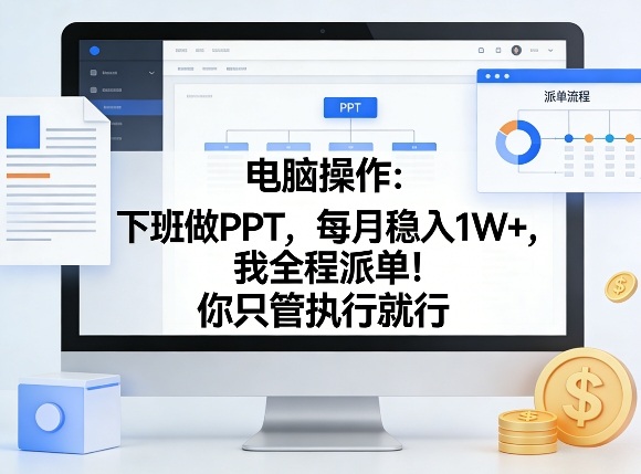 电脑操作：下班做PPT，每月稳入1W+，我全程派单！你只管执行就行【揭秘】-木子聊项目
