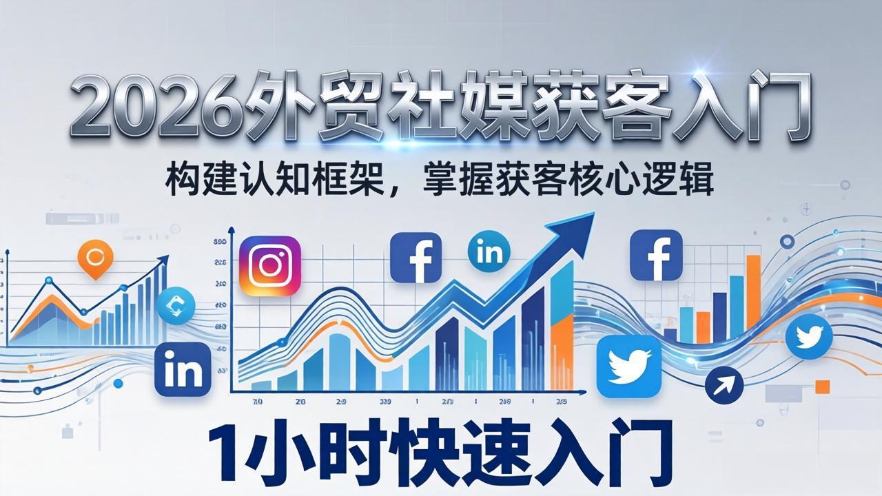 2026 外贸社媒获客入门：1小时搭建认知框架，新手快速开启社媒获客之路-木子聊项目