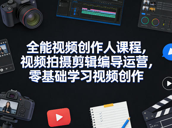 全能视频创作人课程，视频拍摄剪辑编导运营，零基础学习视频创作(更新2026年3月)-木子聊项目