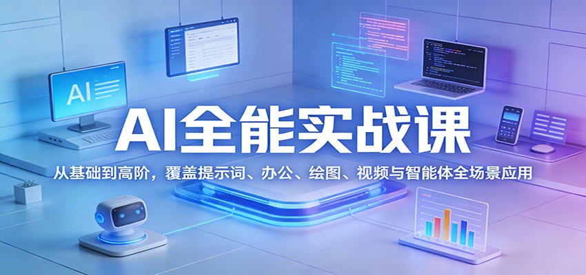 AI全能实战课：从基础到高阶，覆盖提示词、办公、绘图、视频与智能体全场景应用-木子聊项目