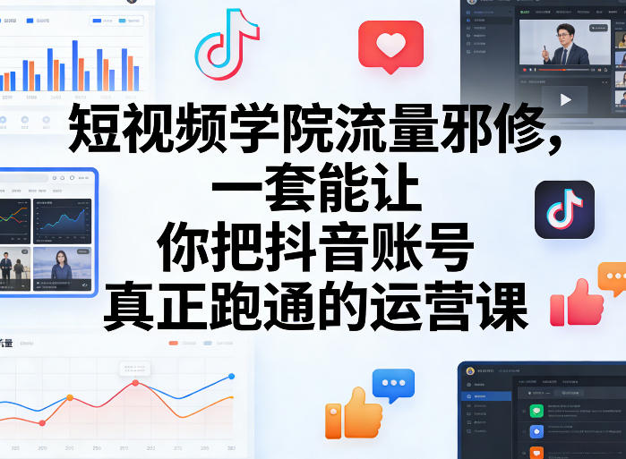 短视频学院流量邪修，一套能让你把抖音账号真正跑通的运营课-木子聊项目