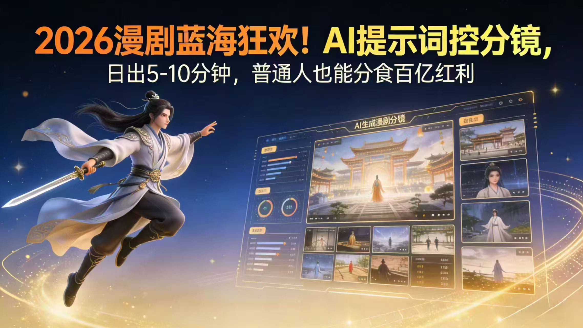 2026漫剧红利实锤！ AI 提示词控分镜， 普通人也能轻松月入过万-木子聊项目