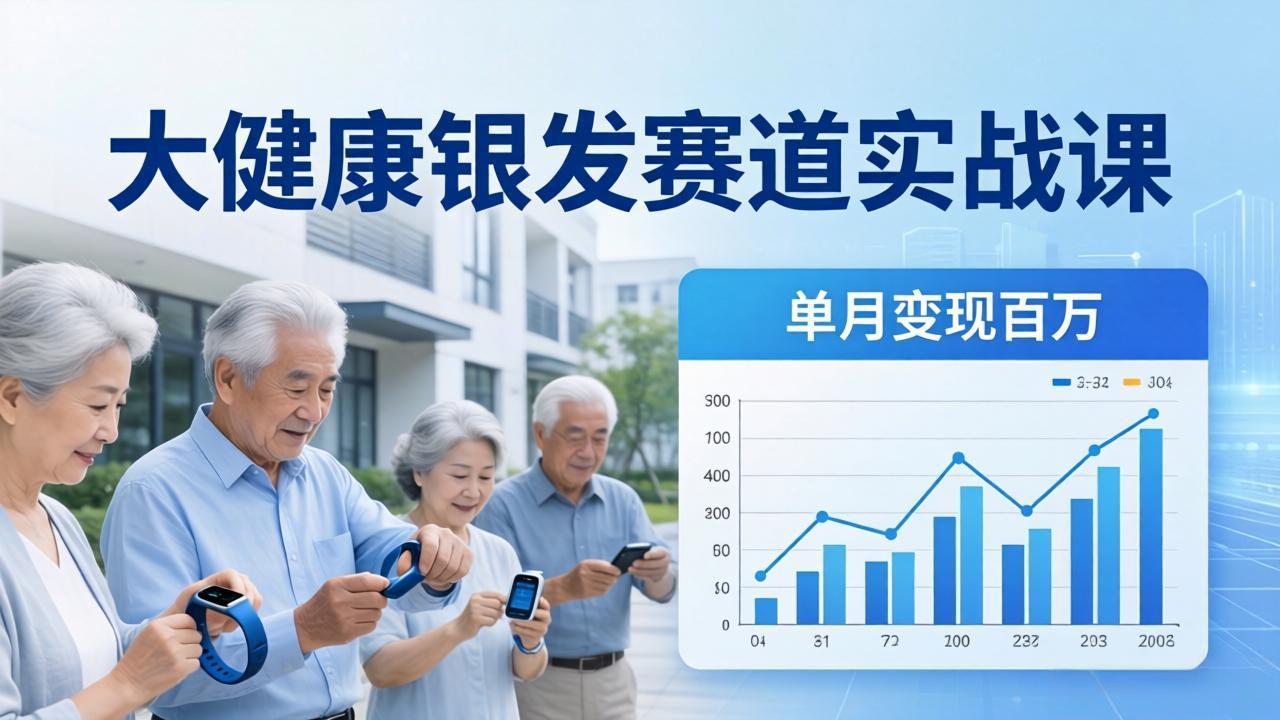 大健康银发赛道实战课：拆解视频号线索型 IP 单月变现百万逻辑，教你精准获客高效变现-木子聊项目