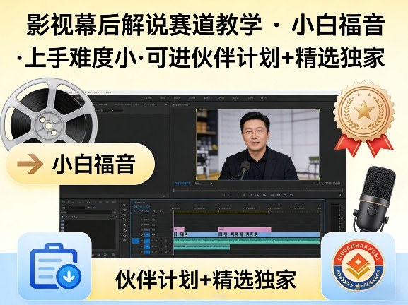 某大佬的影视幕后解说赛道教学，小白福音，上手难度小，可进伙伴计划+精选独家-木子聊项目