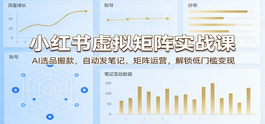 小红书虚拟矩阵实战课：AI选品搬款，自动发笔记，矩阵运营，解锁低门槛变现-木子聊项目