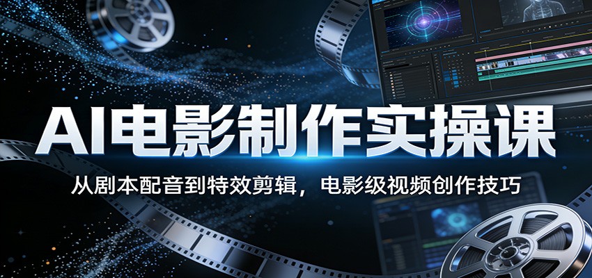AI电影制作实操课：从剧本配音到特效剪辑，电影级视频创作技巧-木子聊项目